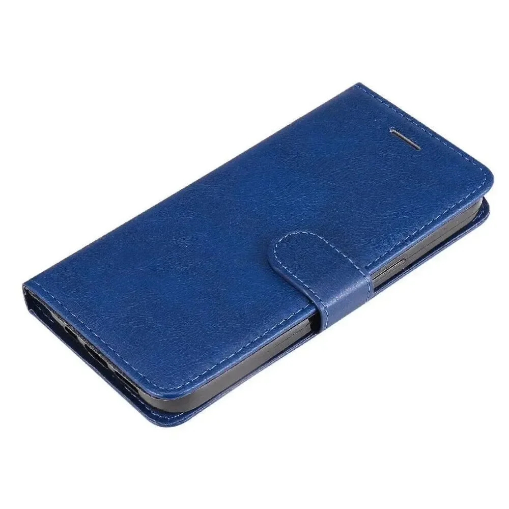 For iPhone 16 Pro Max Case Wallet Flip Cover Magnetic Stand Card Slots Strap Blu